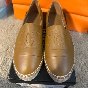 Authentic NIB Brown Chanel Espadrilles Size 39